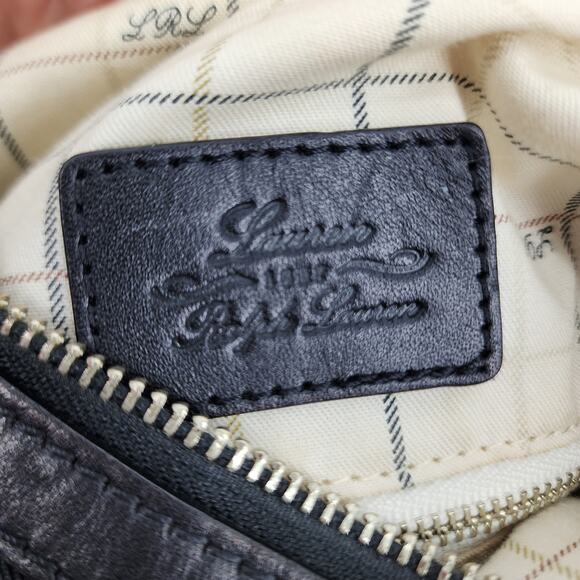 Lauren Ralph Lauren Horse Stir Up Nylon Hobo Shoulder Bag Purse Black - Picture 6 of 8